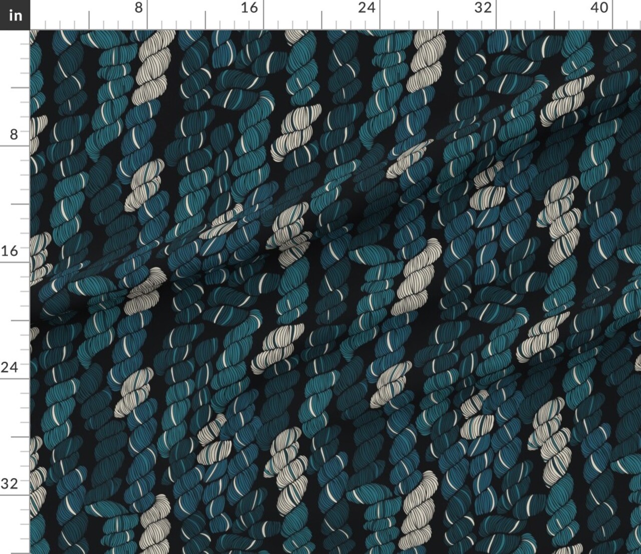 Yarn Crafts Knitting Crochet Embroidery Skeins Shades Of Blue Custom Printed Fabric by Spoonflower Various Fabrics by the Yard or Fat Quarter
